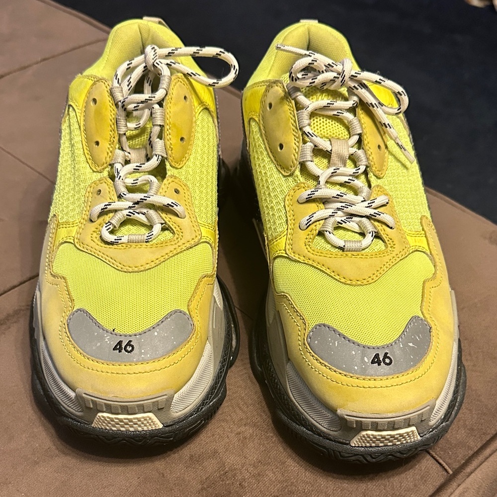 Balenciaga Neon Yellow and Gray Sneakers